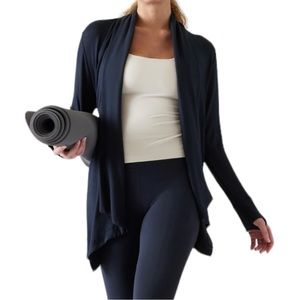 Athleta Black Open-Front Cardigan